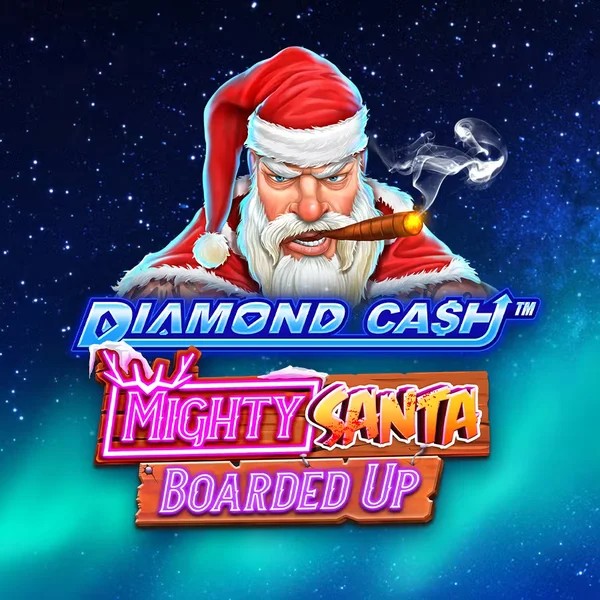 Diamond Cash Mighty Santa Boarded Up slot visual from Greentube available on koningbetscasino.com