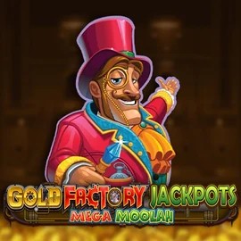 Gold Factory Jackpots Mega Moolah logo by Aurum Signature Studios at Koning Bet